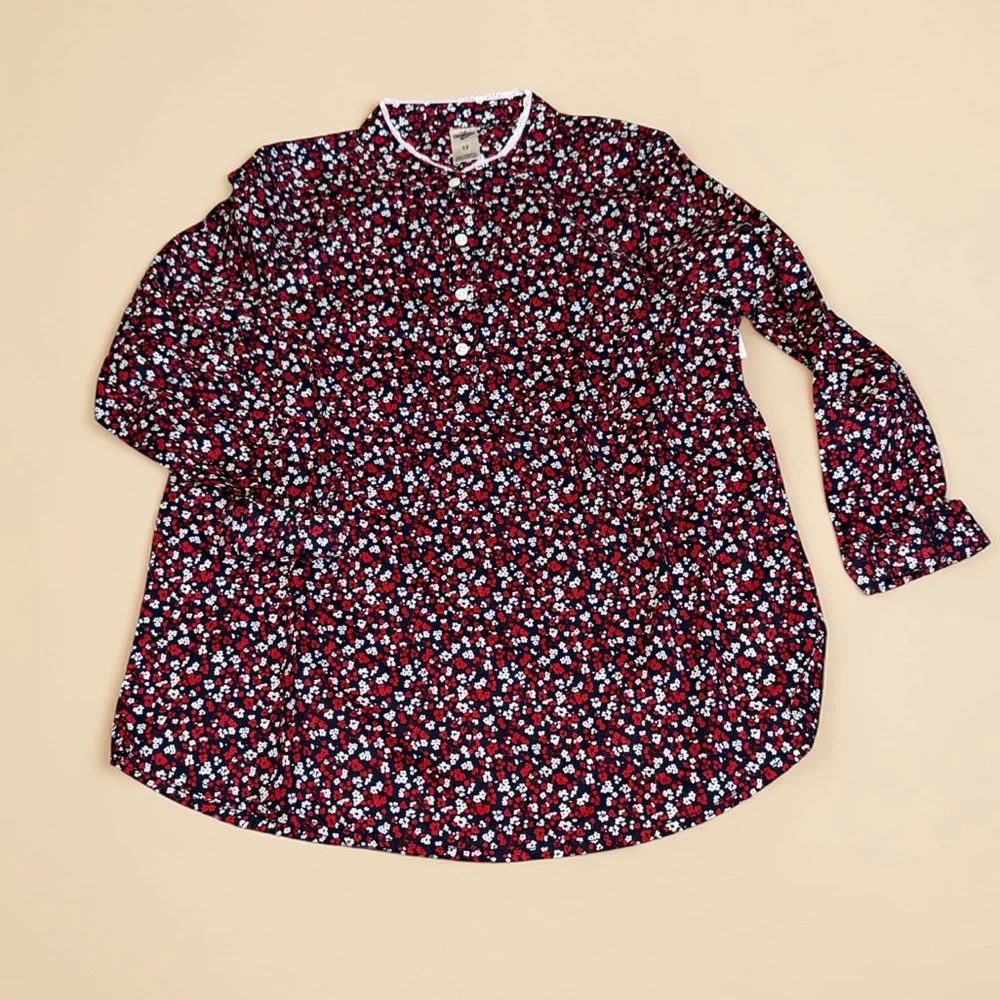 OshKosh B'gosh Red Floral Button-Front Girls' Tunic (12) NWT